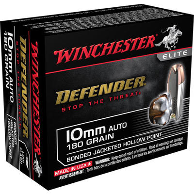 Winchester Ammo Defender 10mm Auto 180 Grain Bonde