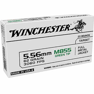Winchester Ammo M855 USA 5.56x45mm NATO 62 Grain F