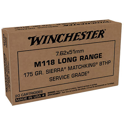 Winchester Ammo 7.62x51mm (7.62 NATO) M118 LR 175