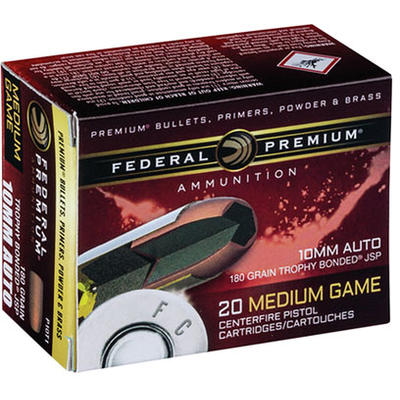 Federal Ammo 10mm TBJSP 180 Grain 20 Rounds [P10T1