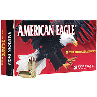 Federal Ammo American Eagle 40 S&W FMJ 165 Gra