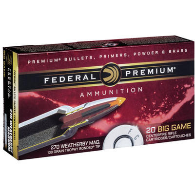 Federal Ammo Vital-Shok 270 Weatherby Magnum 130 G