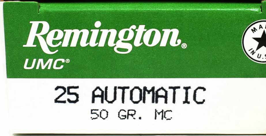 Remington Ammo UMC 25 ACP Metal Case 50 Grain 50 R