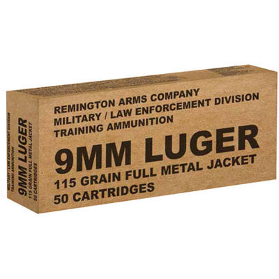 Remington Ammo Overrun 9mm 115 Grain FMJ 50 Rounds Remington Ammo Overrun 9mm 115 Grain FMJ 50 Rounds
