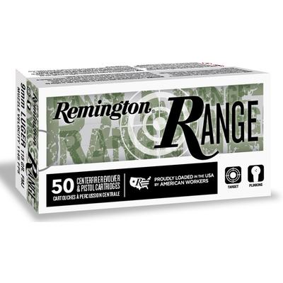 Remington Ammo Range 9mm 124 Grain FMJ 50 Rounds [