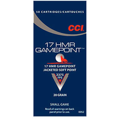 CCI Rimfire Ammo Small Game .17 HMR 20 Grain FMJ 5 CCI Rimfire Ammo Small Game .17 HMR 20 Grain FMJ 5