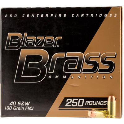 CCI Ammo Blazer Brass 40 S&W FMJ 180 Grain 250