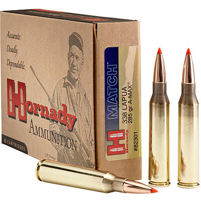 Hornady Ammo A-Max 338 Lapua Magnum 285 Grain AMAX