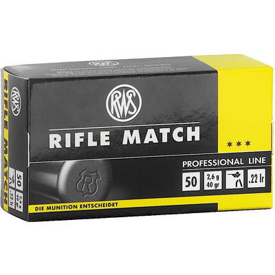 RWS Ammo Rifle Match 22 Long Rifle (LR) 40 Grain L
