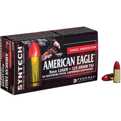 Federal Ammo American Eagle 9mm 115 Grain Total Sy