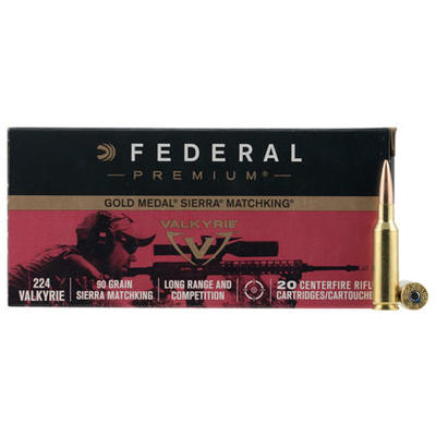 Federal Ammo Gold Medal 224 Valkyrie 90 Grain Sier