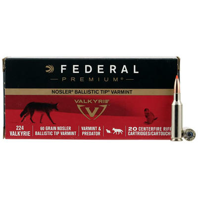 Federal Ammo 224 Valkyrie 60 Grain Nosler Ballisti