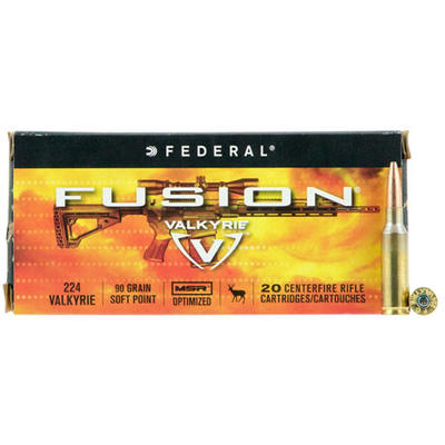 Federal Ammo Fusion 224 Valkyrie 90 Grain SP 20 Ro