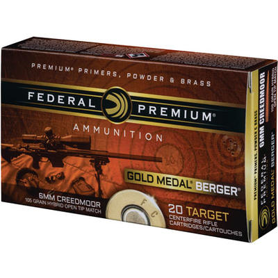 Federal Ammo Gold Medal 6mm Creedmoor 105 Grain BT