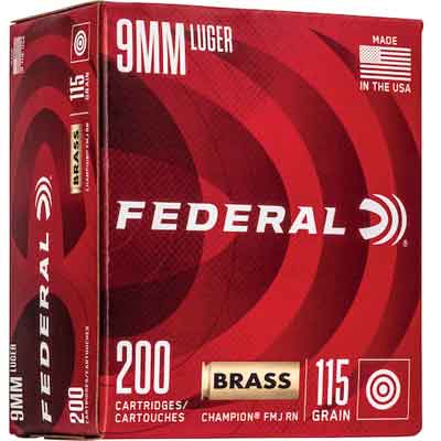 Federal Ammo Champion Training 9mm 115 Grain FMJ 2