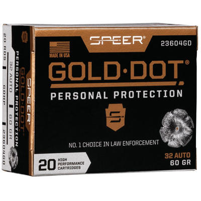 Speer Ammo Gold Dot Personal Protection 32 ACP 60