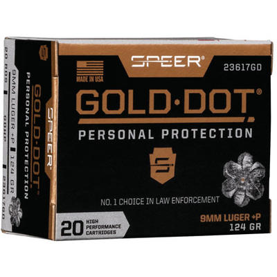 Speer Ammo Gold Dot Personal Protection 9mm+P Luge