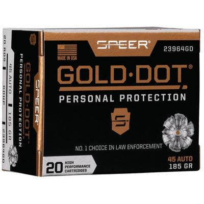 Speer Ammo Gold Dot Personal Protection 45 ACP 185