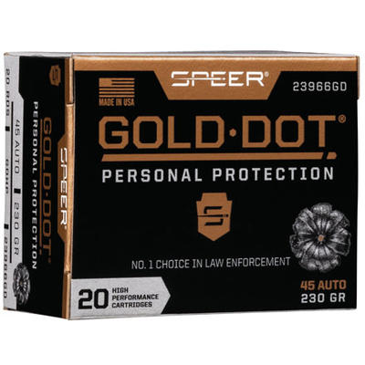 Speer Ammo Gold Dot Personal Protection 45 ACP 230