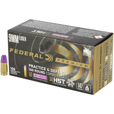 Federal Ammo Practice & Defend 9mm 147 Grain H