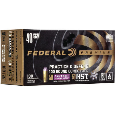 Federal Ammo Practice & Defend 40 S&W 180