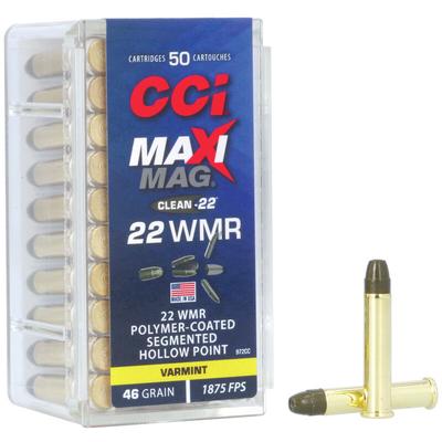 CCI Ammo Maxi-Mag 22 Mag 46 Grain Polymer Coated S