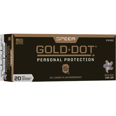Federal Ammo Gold Dot 300 Blackout 150 Grain Speer