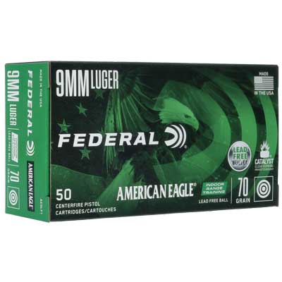 Federal Ammo American Eagle IRT 9mm 70 Grain Lead-