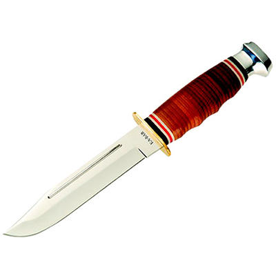 Ka-Bar Knife LEATHER HANDLED MARINE Hunter Fixed D