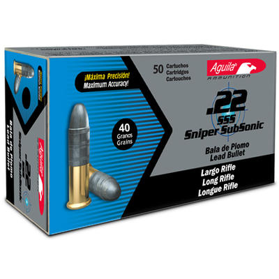 Aguila Rimfire Ammo SubSonic .22 Long Rifle (LR) 3 Aguila Rimfire Ammo SubSonic .22 Long Rifle (LR) 3