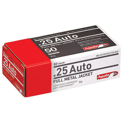 Aguila Ammo 25 ACP 50 Grain FMJ 50 Rounds [1E25211