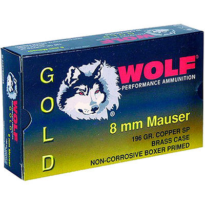 Wolf Ammo Gold 8mm Mauser JSP 196 Grain 20 Rounds
