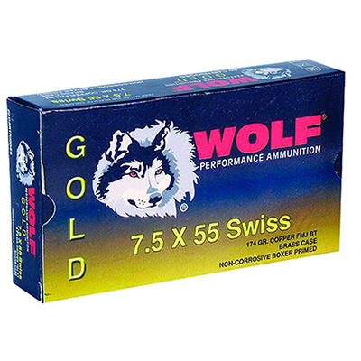 Wolf Ammo Gold 7.5x55mm Swiss Spire Point 174 Grai