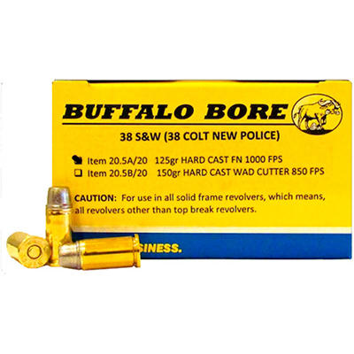 Buffalo Bore 38 S&W 125 Grain Hard Cast Flat N