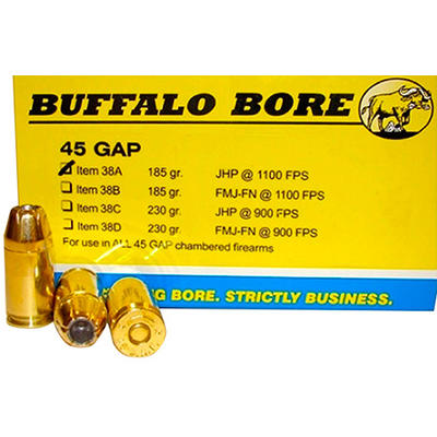 Buffalo Bore Ammo 45 Glock Auto Pistol (GAP) JHP 1