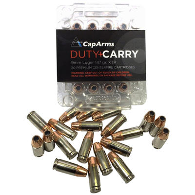 CapArms Ammo Duty Carry 9mm 147 Grain XTP HP 20 Ro