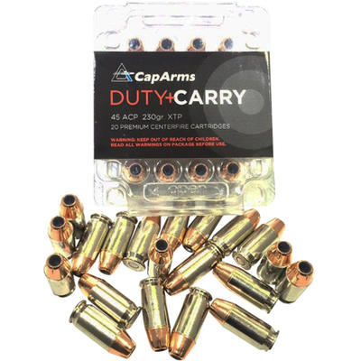 CapArms Ammo Duty Carry 45 ACP 230 Grain XTP HP 20