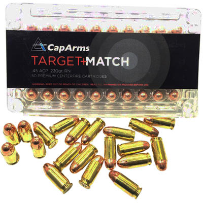 CapArms Ammo Target Match 45 ACP 230 Grain RN 50 R