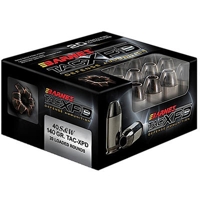 Barnes Ammo TAC-XPD 40 S&W 140 Grain TAC-XP 20 Barnes Ammo TAC-XPD 40 S&W 140 Grain TAC-XP 20