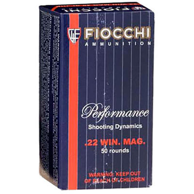 Fiocchi Rimfire Ammo .22 Magnum (WMR) JHP 40 Grain