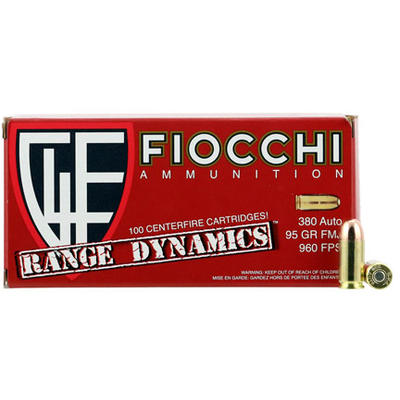 Fiocchi Ammo Range 380 ACP 95 Grain FMJ 100 Rounds