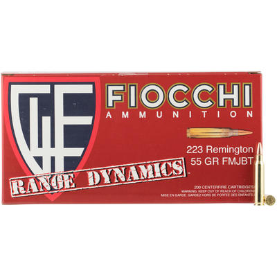 Fiocchi Ammo Range 223 Remington 55 Grain FMJBT 20