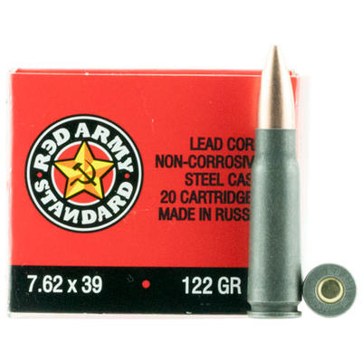 Red Army AK-47 7.62x39mm 122 Grain FMJ 180 Rounds