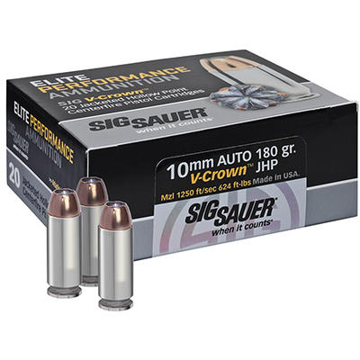 Sig Sauer Ammo V-Crown 10mm 180 Grain HAP 20 Round