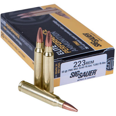 Sig Sauer Ammo Elite 223 Remington 55 Grain FMJ 20
