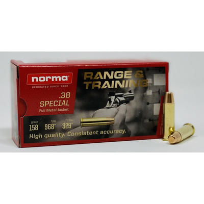 Norma Ammo Range Training 38 Special 158 Grain FMJ