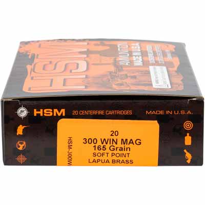 HSM Ammo 300 Win Mag 165 Grain SP 20 Rounds [300WI