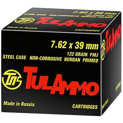Tula Ammo FMJ AK-47 7.62x39mm 122 Grain 40 Rounds