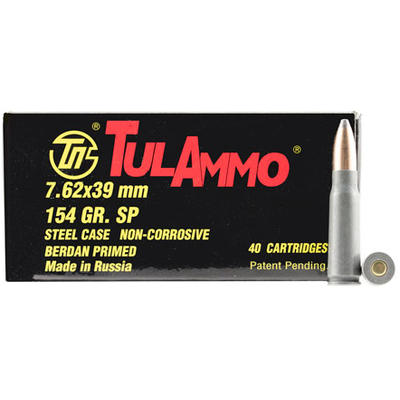 Tula Ammo 7.62x39mm Russian 124 Grain SP 40 Rounds
