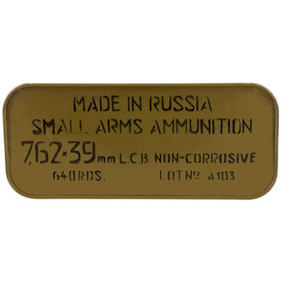 Tula Ammo AK-47 7.62x39mm 122 Grain HP 640 Rounds